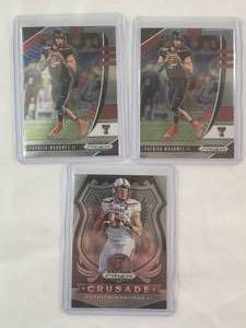 lot 232 image: Patrick Mahomes Lot of 3 2020 Panini Prizm Draft Picks No. 81, 2020 Panini Draft Picks Crusade No. 80, 2020 Panini Draft Picks No. 81