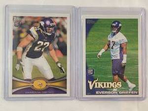 lot 241 image: Lot of 2 Rookie Cards Harrison Smith Topps No. 15, Everson Griffen Topps No. 294