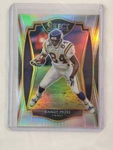 lot 253 image: Randy Moss 2020 Panini Select Silver Holo No. 112