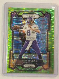 lot 256 image: Kirk Cousins 2023 Panini Green Prizm No. 197