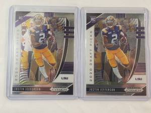 lot 259 image: Justin Jefferson Lot of 2 Rookie Cards 2020 Panini Prizm Draft Picks No. 126