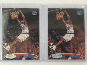 lot 284 image: Vince Carter Rookie Cards Lot of 2 1999 Topps Stadium Club No. 198