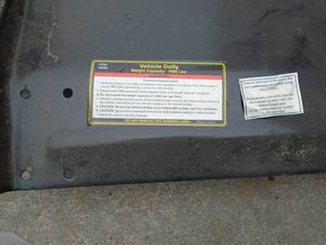 lot 110 image: Harbor Freight car dolly platform with no casters. As shown.