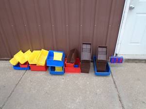 lot 134 image: Group of plastic storage bins. As shown.
