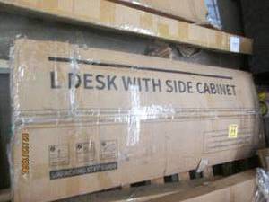 l- desk with side cabinet...