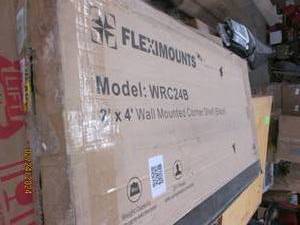 2 foot x 4 foot wall mounted corner shelf black