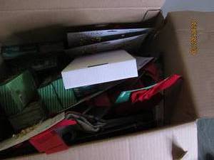 box of holiday items...
