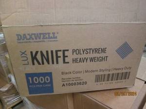 daxwell black plastic knives 1000pc case