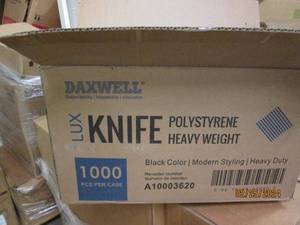 daxwell black plastic knives 1000pc case