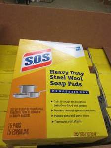 case of 11 packages of sos hevy duty steel wool soap pads 15 pads per box