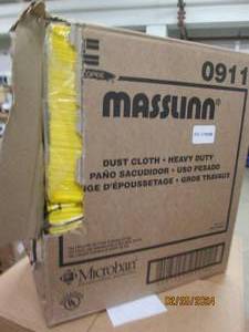 case of masslinn heavy duty dust cloths 24 inch x 24 inch 100 yellow cloths in case