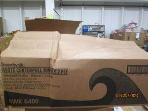 case of boardwalk white center pull towels 2-ply 6 rolls in case