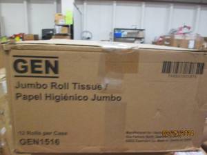 case of gen jumbo roll tissues 12 rolls per case