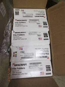 case of 5 skilcraft file folders 100 per box
