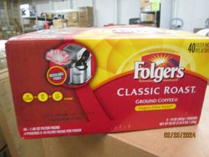 box of folgers classic roast ground coffee filter packs Best By 09252024
