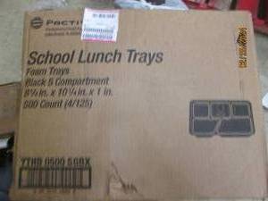 case of pactiv foam school lunch trays 500 pcs
