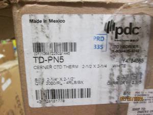 box of thermal labels 2-14 x 2-12 4 rolls 2000 a roll