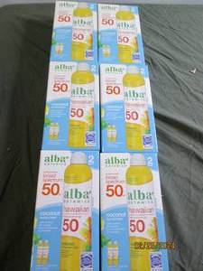 6 boxes of 2 alba hawaiian coconut sunscreen