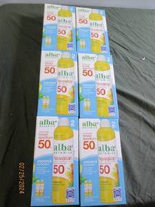 6 boxes of 2 alba hawaiian coconut sunscreen