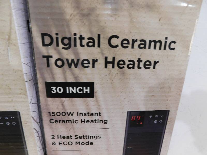 lot 40 image: (2) Pelonis 30 in. 1500-Watt Digital Tower Ceramic Heater