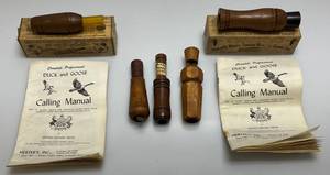 lot 15 image: Vintage Goose Calls & More Including Herters In Original Boxes (Some Missing Pieces)