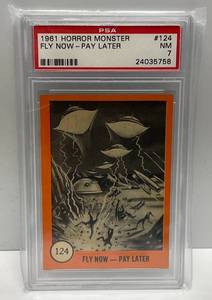 lot 30 image: 1961 Horror Monster FLY NOW-PAY LATER Graded (7) Trading Card