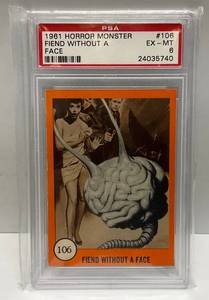 lot 31 image: 1961 Horror Monster FIEND WITHOUT A FACE Graded (6) Trading Card