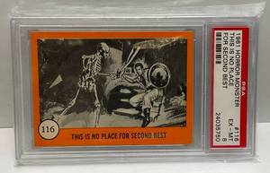 lot 33 image: 1961 Horror Monster THIS IS NO PLACE FOR SECOND BEST Graded (6) Trading Card