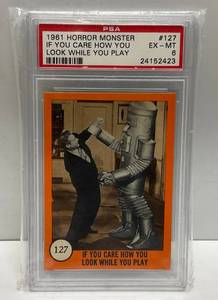 lot 38 image: 1961 Horror Monster IF YOU CARE HOW YOU LOOK WHILE YOU PLAY Graded (6) Trading Card