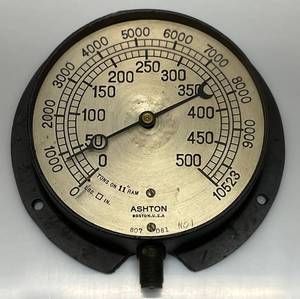 lot 42 image: Vintage Ashton 6 Pressure Gauge (No Glass)