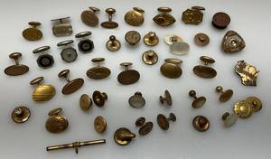 lot 51 image: Vintage Misc. Cufflinks Some May Be Gold