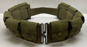lot 61 image: Late WWII 1944 Hisson MFG. CO. M1 Ammo Belt