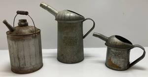 lot 77 image: Vintage Galvanized Oil Cans & More