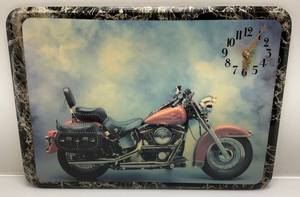 lot 79 image: Vintage Harley Davidson Wood Clock 15 12 x 21 34