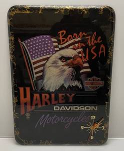 lot 81 image: Vintage Harley Davidson Wood Clock 15 12 x 21 34