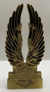lot 83 image: Vintage V-Twin Motor Cycle Metal Emblem