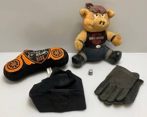 lot 86 image: Vintage Harley Items Including Plush Pig & More