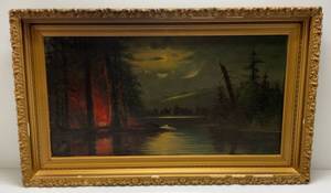 lot 89 image: Ornate Framed Leroy Dayton Updyke Oil On Canvas 27 x 44 12