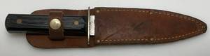 lot 107 image: 1950s Utica Sportsman Sheath Knife With Leather Sheath