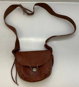 lot 113 image: Artisan Handmade Tooled Leather Boho Hippie Bag