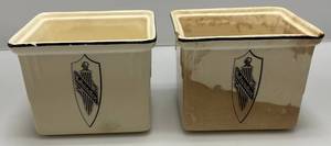 lot 116 image: 1930s Kelvinator Porcelain Icebox Refrigerator Dishes 1 Nice Condition Small Chips On Edge 1 Discolored, Crazed & Cracked