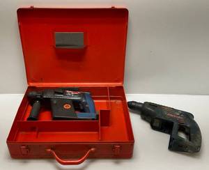 lot 122 image: Two Bosch Cordless Hammer Drills 1 With Case (No Batteries Or Chargers)