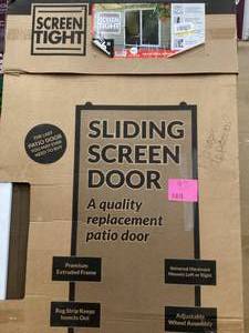 36 in. x 80 in. Adjustable Fit White Premium Patio Sliding Screen Door Customer Returns See Pictures