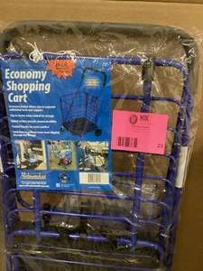Milwaukee Steel Shopping Cart in Blue with Accessory Basket  Customer Returns See Pictures