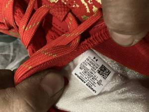 under Amour Size 12 Red and  Gold Cleats Customer Returns See Pictures