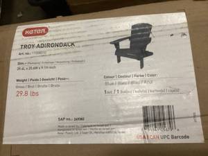 Keter Troy Adirondack Chair in Blue   Customer Returns See Pictures