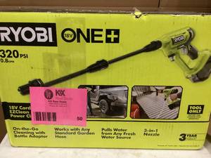 RYOBI ONE 18V EZClean 320 PSI 0.8 GPM Cordless Battery Cold Water Power Cleaner (Tool Only) Customer Returns See Pictures