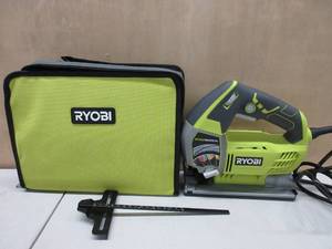 lot 620 image: RYOBI JS651L1 6.1 Amp Variable Speed Orbital Jigsaw With Speed Match TOOL AND EDGE GUIDE ONLY    MISSING WOOD BLADES, METAL BLADES