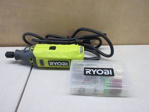 lot 638 image: Ryobi 1.2 Amp Rotary Tool SLIGHTLY USED, TESTED, WORKS