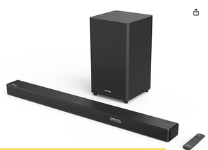 lot 688 image: Hisense HS312 3.1ch Sound Bar with Wireless Subwoofer, 300W, Dolby Atmos, 4K Pass-Through, Cinematic Experience, One Remote contorl, Roku TV Ready, Bluetooth, HDMI - NEW